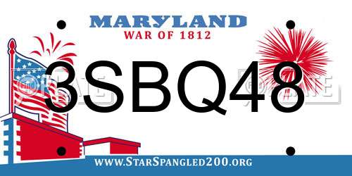 3SBQ48 Maryland License Plate