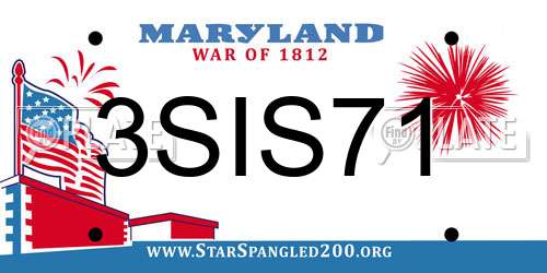 3SIS71 Maryland License Plate