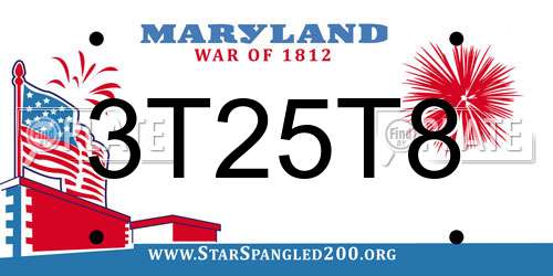 3T25T8 Maryland License Plate
