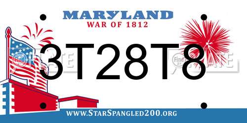 3T28T8 Maryland License Plate