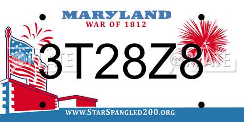 3T28Z8 Maryland License Plate