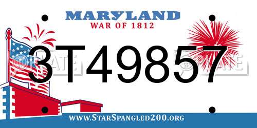 3T49857 Maryland License Plate