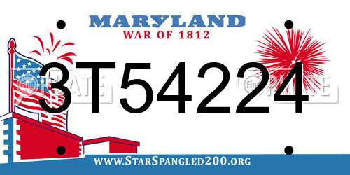 3T54224 Maryland License Plate