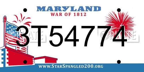3T54774 Maryland License Plate