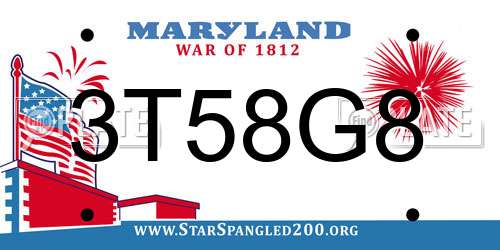 3T58G8 Maryland License Plate
