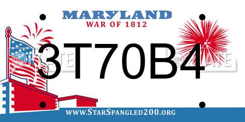 3T70B4 Maryland License Plate