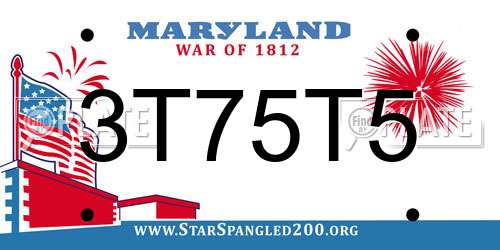 3T75T5 Maryland License Plate