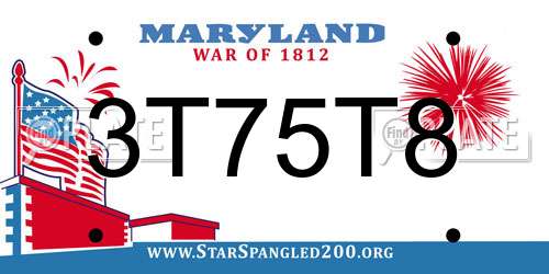 3T75T8 Maryland License Plate