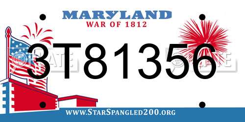 3T81356 Maryland License Plate