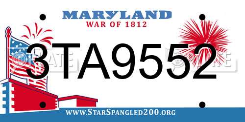 3TA9552 Maryland License Plate
