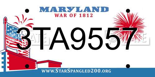 3TA9557 Maryland License Plate