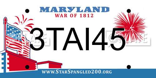 3TAI45 Maryland License Plate