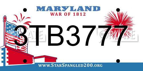 3TB3777 Maryland License Plate