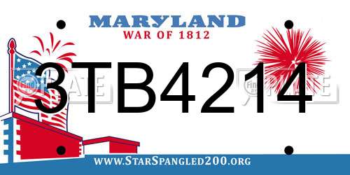 3TB4214 Maryland License Plate