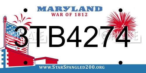 3TB4274 Maryland License Plate