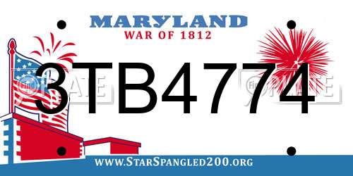3TB4774 Maryland License Plate