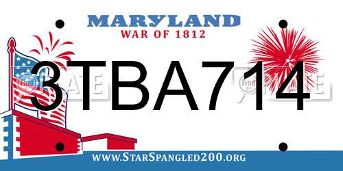 3TBA714 Maryland License Plate