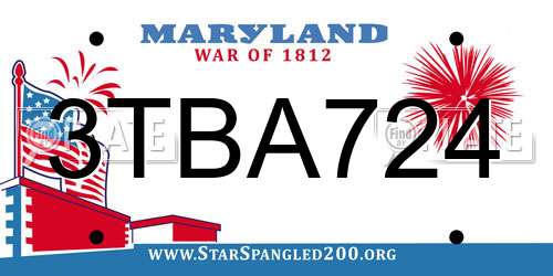 3TBA724 Maryland License Plate