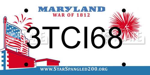 3TCI68 Maryland License Plate