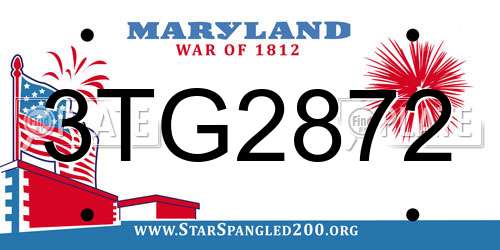 3TG2872 Maryland License Plate