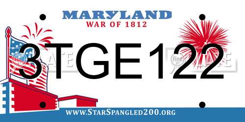 3TGE122 Maryland License Plate