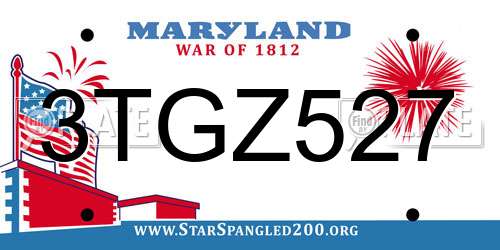 3TGZ527 Maryland License Plate