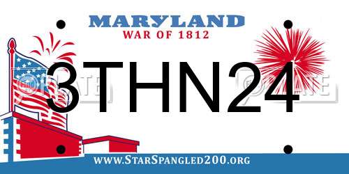 3THN24 Maryland License Plate