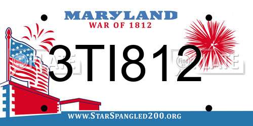 3TI812 Maryland License Plate