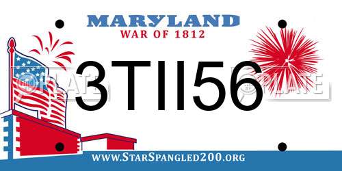 3TII56 Maryland License Plate