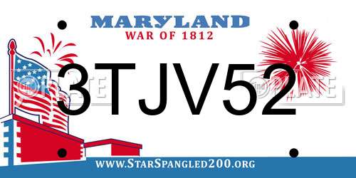 3TJV52 Maryland License Plate