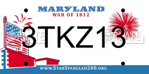3TKZ13 Maryland License Plate