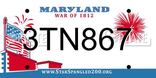 3TN867 Maryland License Plate