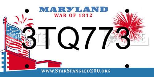 3TQ773 Maryland License Plate