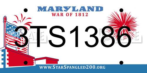 3TS1386 Maryland License Plate