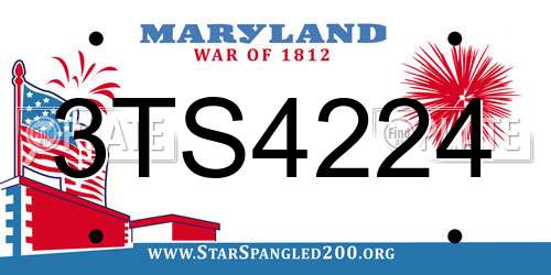 3TS4224 Maryland License Plate