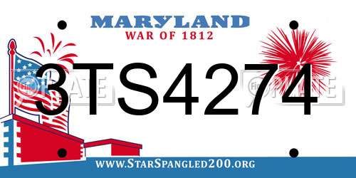 3TS4274 Maryland License Plate