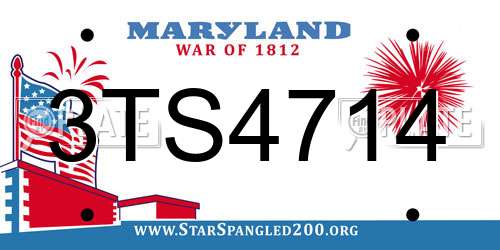 3TS4714 Maryland License Plate