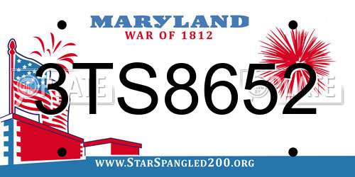 3TS8652 Maryland License Plate