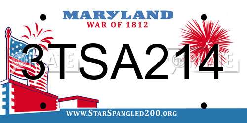 3TSA214 Maryland License Plate