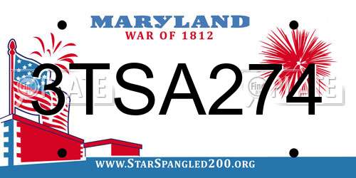 3TSA274 Maryland License Plate