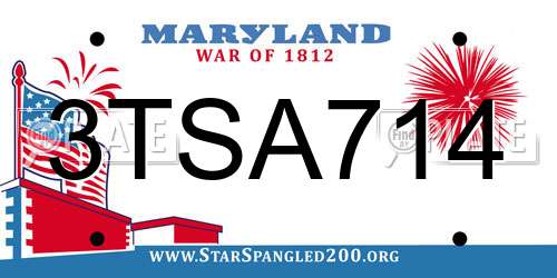 3TSA714 Maryland License Plate