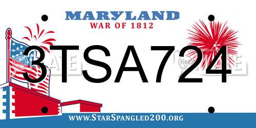 3TSA724 Maryland License Plate