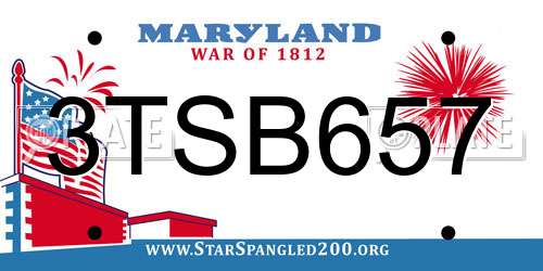 3TSB657 Maryland License Plate