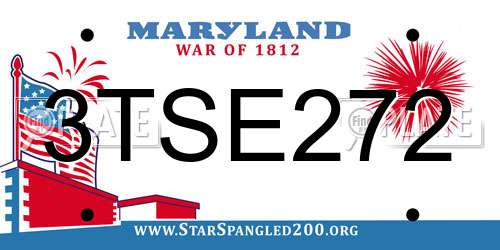 3TSE272 Maryland License Plate