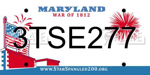 3TSE277 Maryland License Plate