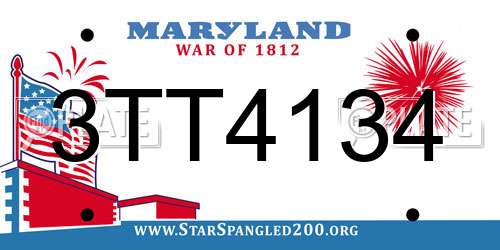 3TT4134 Maryland License Plate