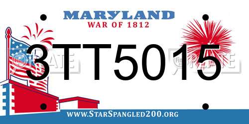 3TT5015 Maryland License Plate