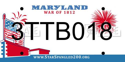 3TTB018 Maryland License Plate
