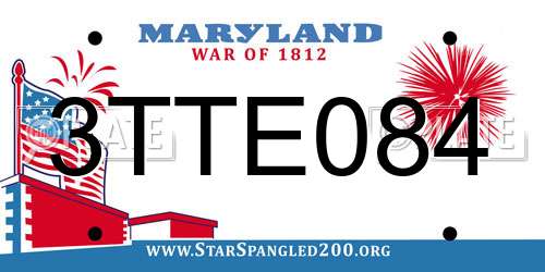 3TTE084 Maryland License Plate