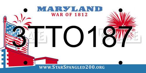 3TTO187 Maryland License Plate